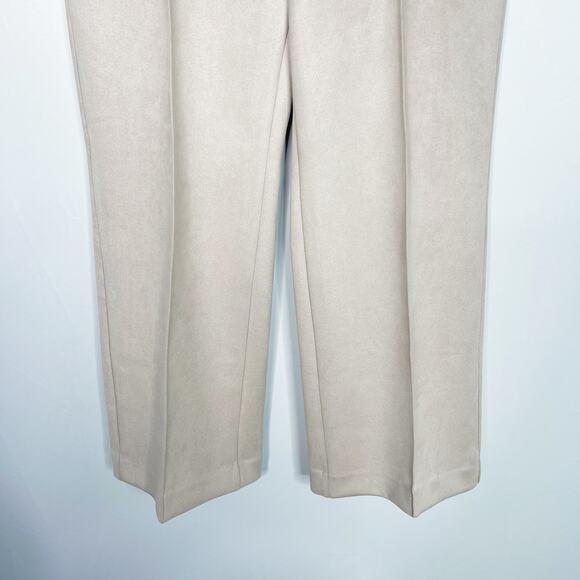 New Ann Taylor 12P Pink Faux Suede Side Zip Straight Leg Pant Trousers Empire - Picture 4 of 12